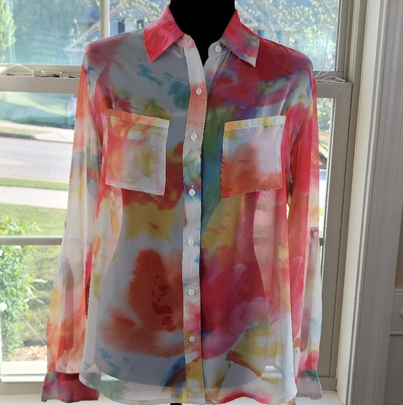 DECREE water color tie-dye blouse - Picture 2 of 11